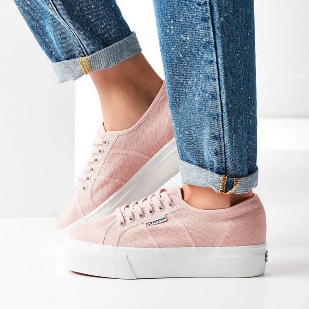 BNWT Superga pink platform sneakers!